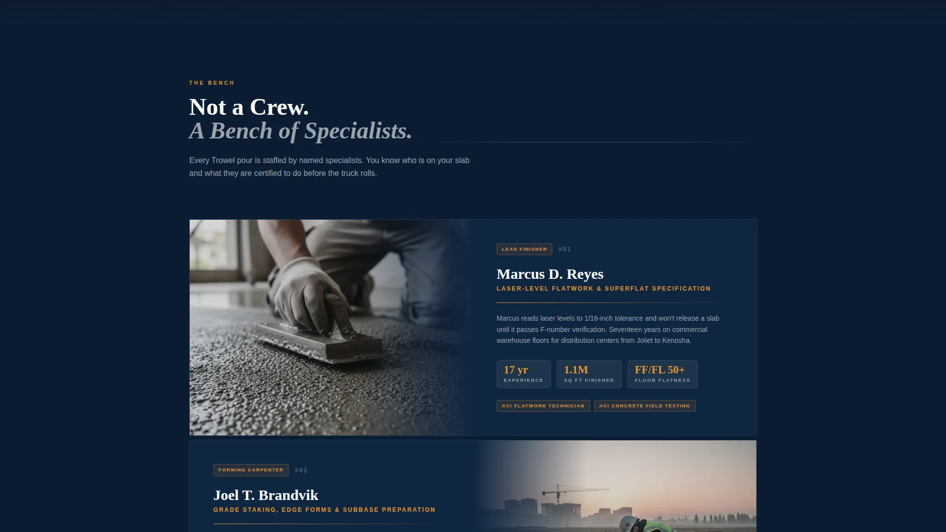 Precision Concrete Contractor Landing Page Template
