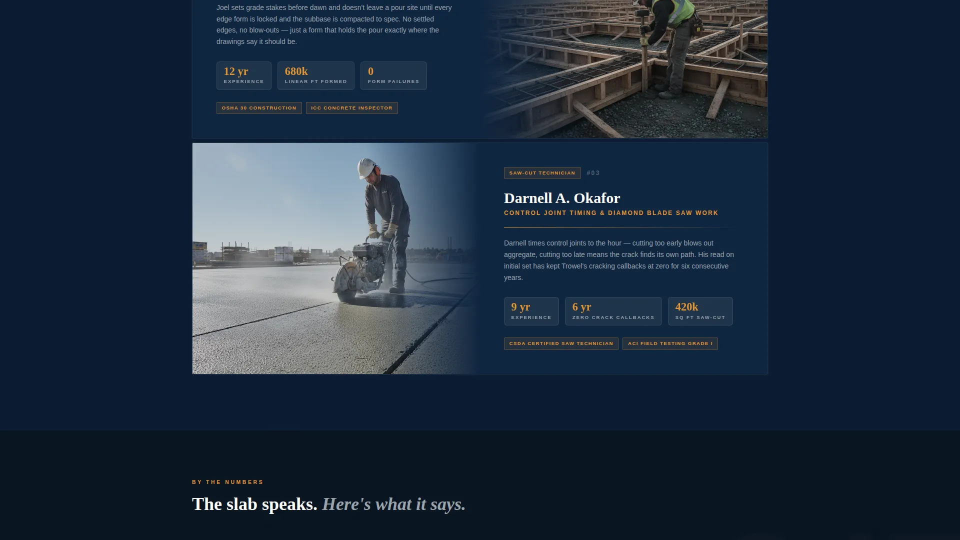 Precision Concrete Contractor Landing Page Template
