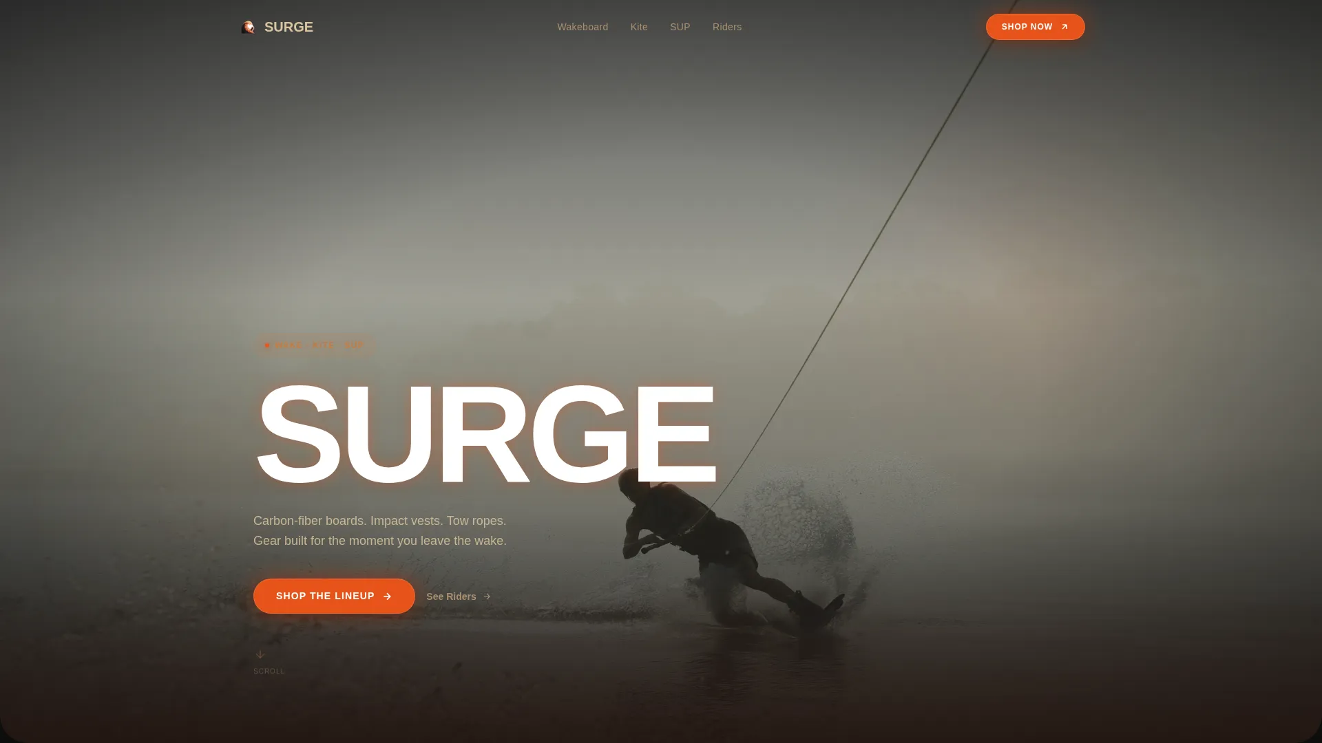 Water Sports Equipment Landing Page Template