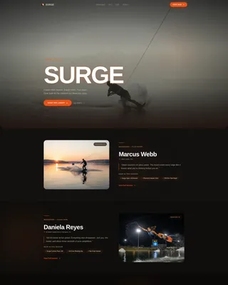 Water Sports Equipment Landing Page Template