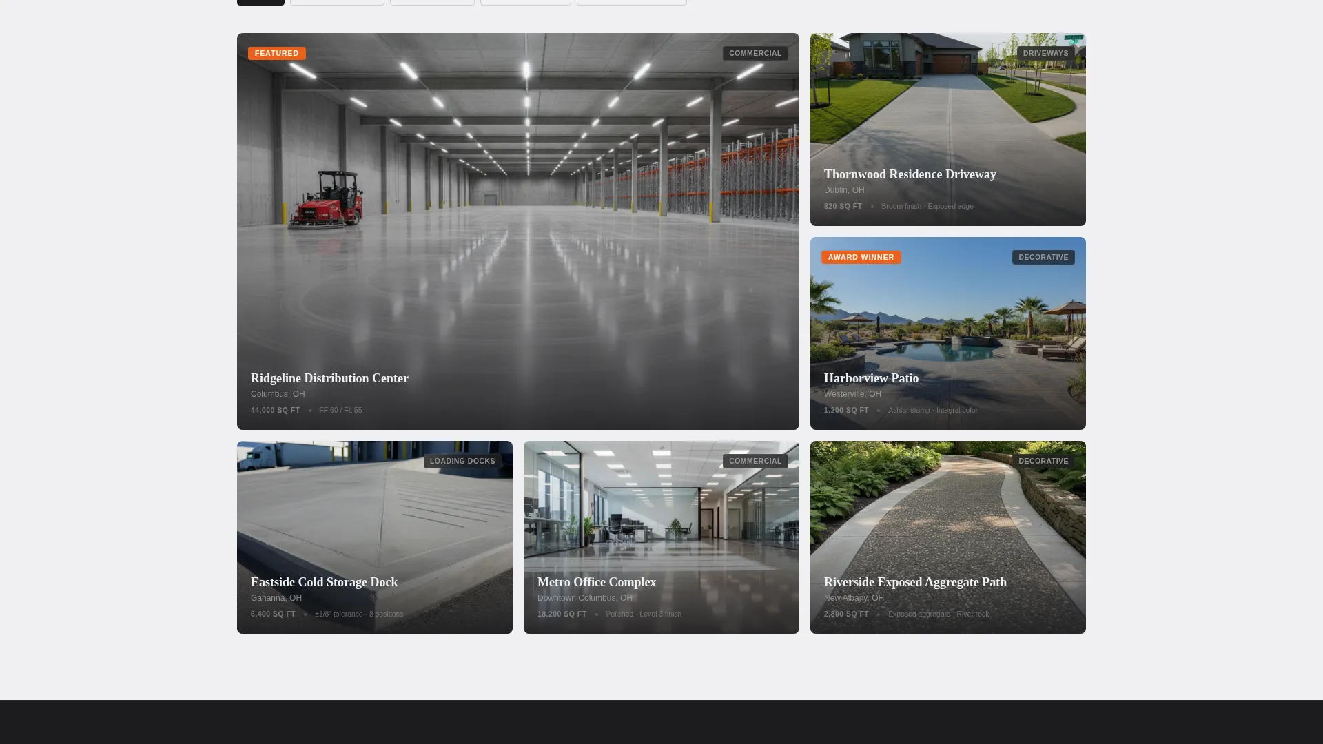Concrete Finisher Service Landing Page Template