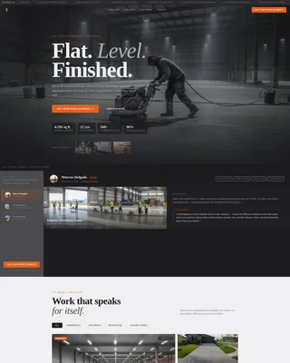 Concrete Finisher Service Landing Page Template