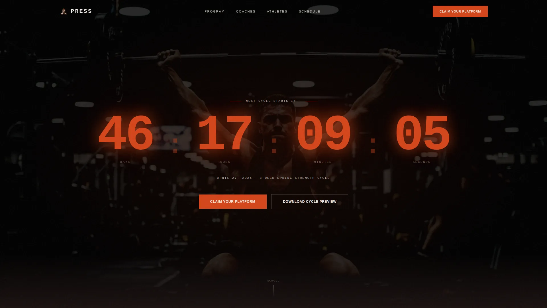 Weightlifting Academy Booking Landing Page Template