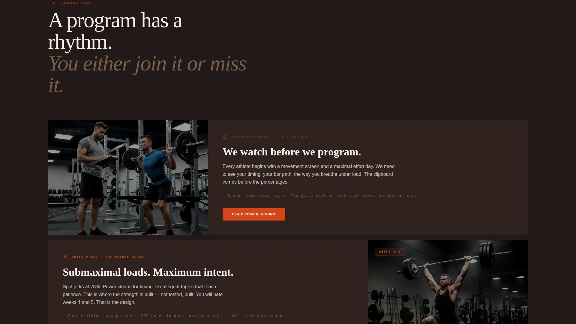 Weightlifting Academy Booking Landing Page Template