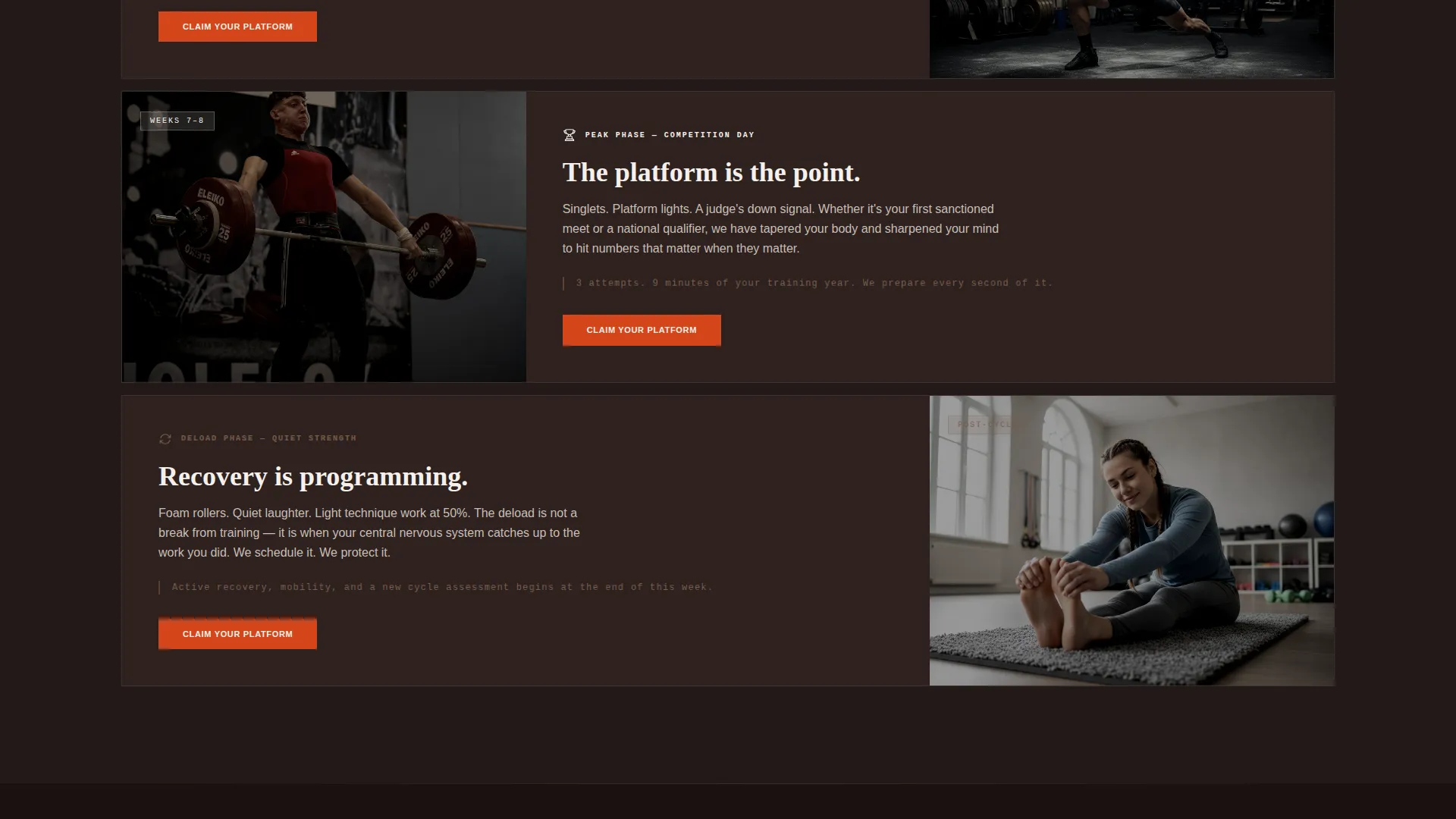 Weightlifting Academy Booking Landing Page Template