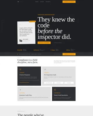 Construction Compliance Consultant Landing Page