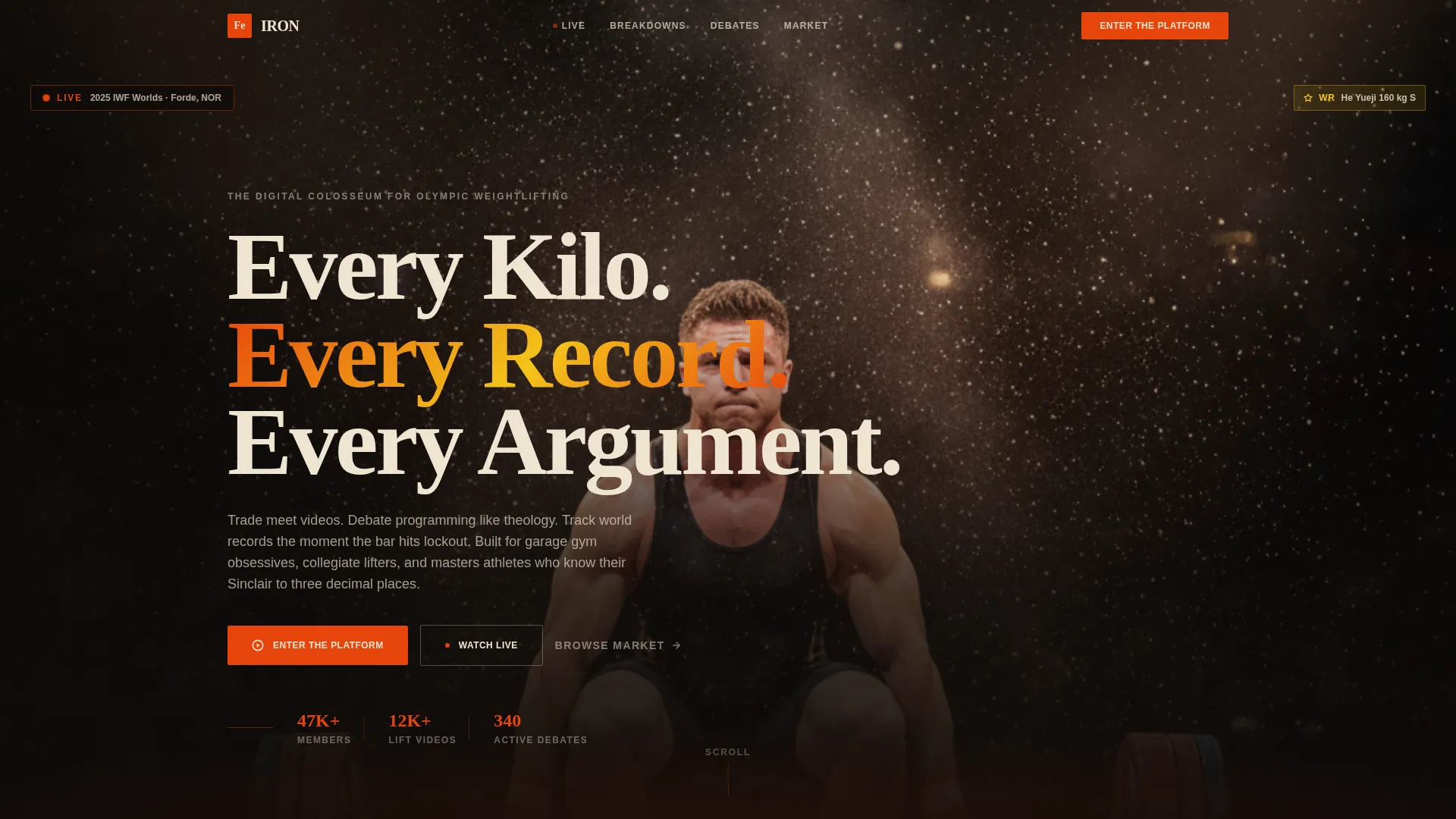 Weightlifting Fan Community Landing Page Template