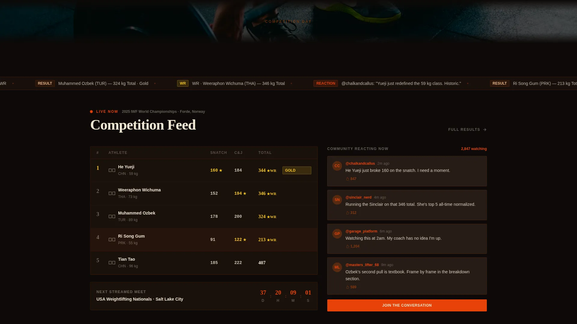 Weightlifting Fan Community Landing Page Template