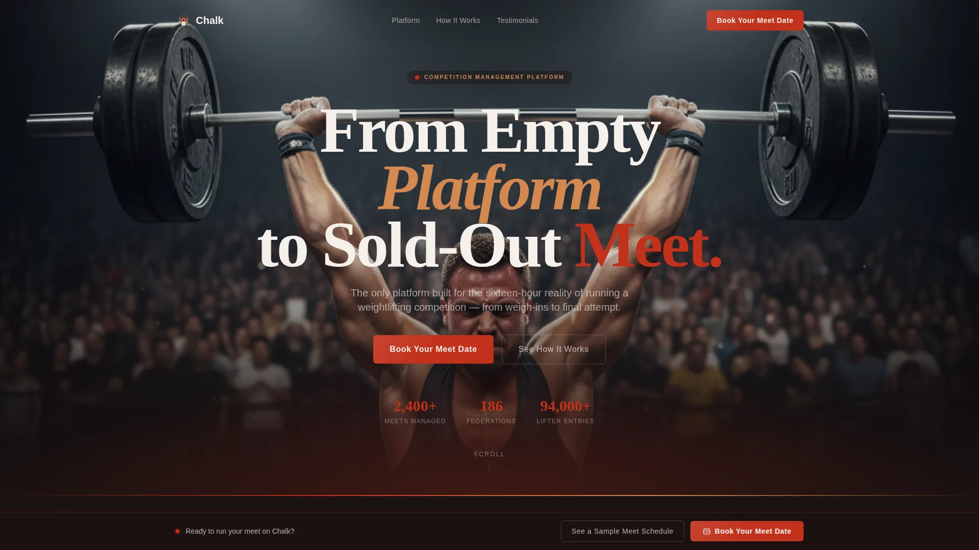 Weightlifting Competition Landing Page Template