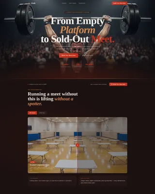 Weightlifting Competition Landing Page Template
