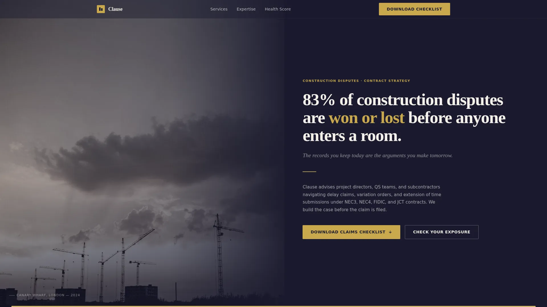 Construction Strategy Consultant Landing Page Template