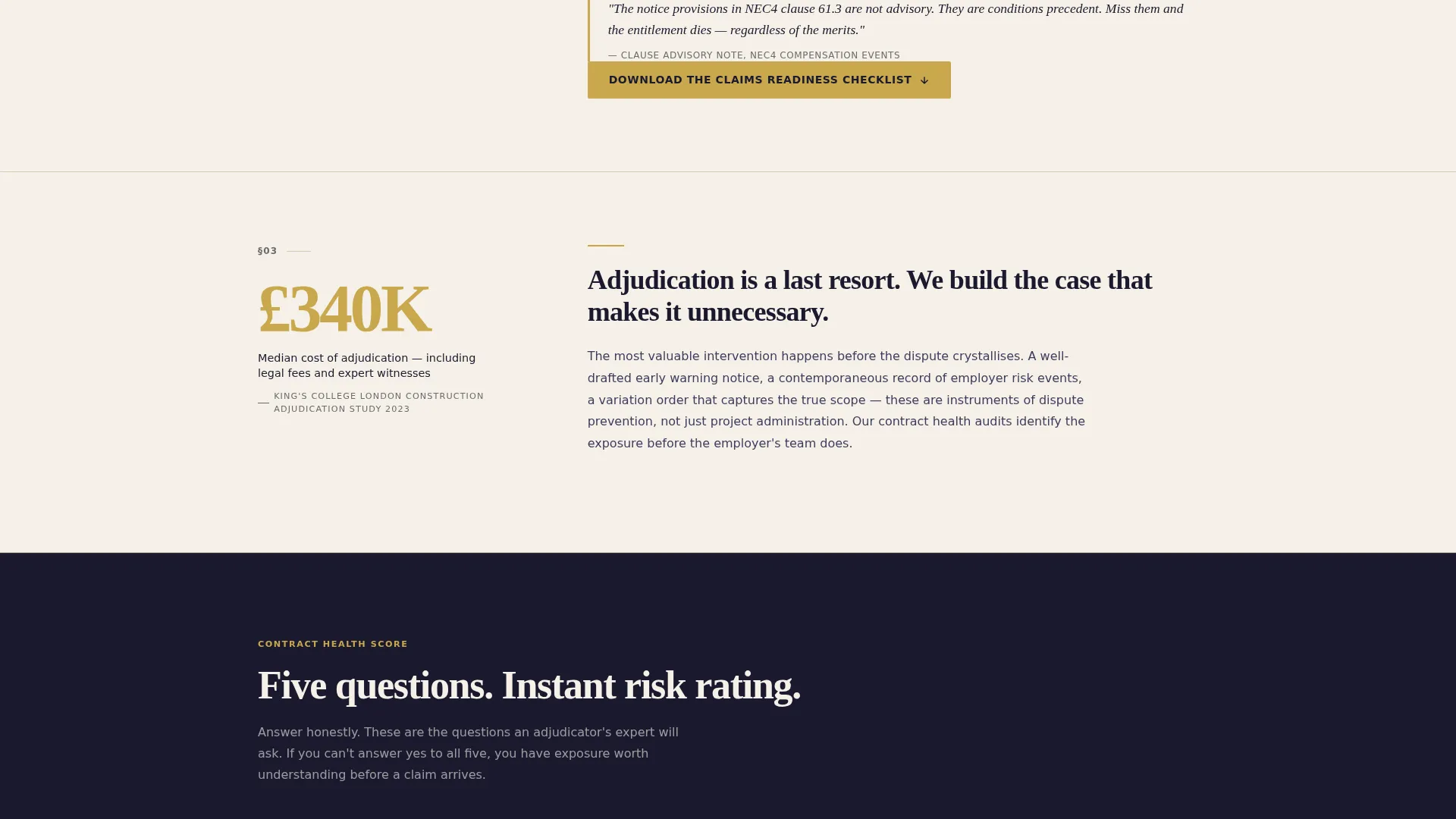 Construction Strategy Consultant Landing Page Template