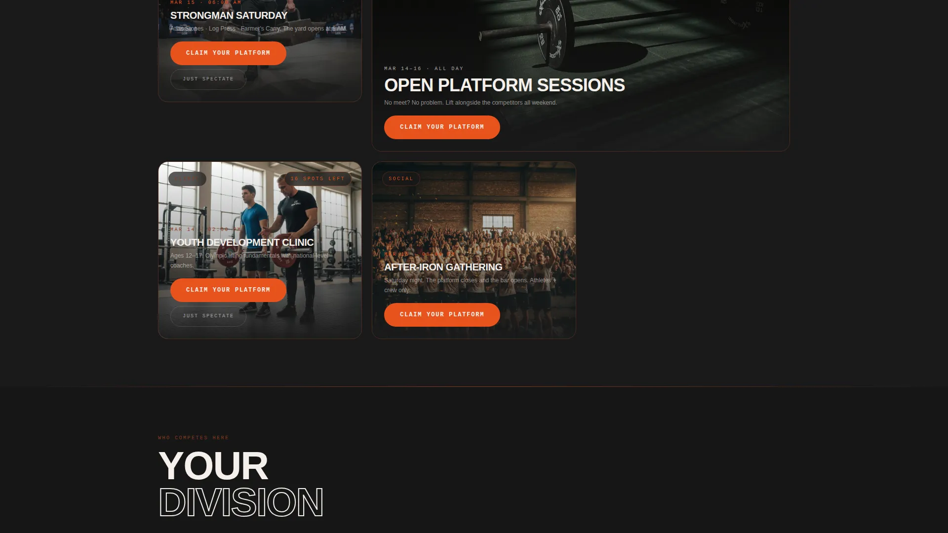 Weightlifting Event Registration Landing Page Template