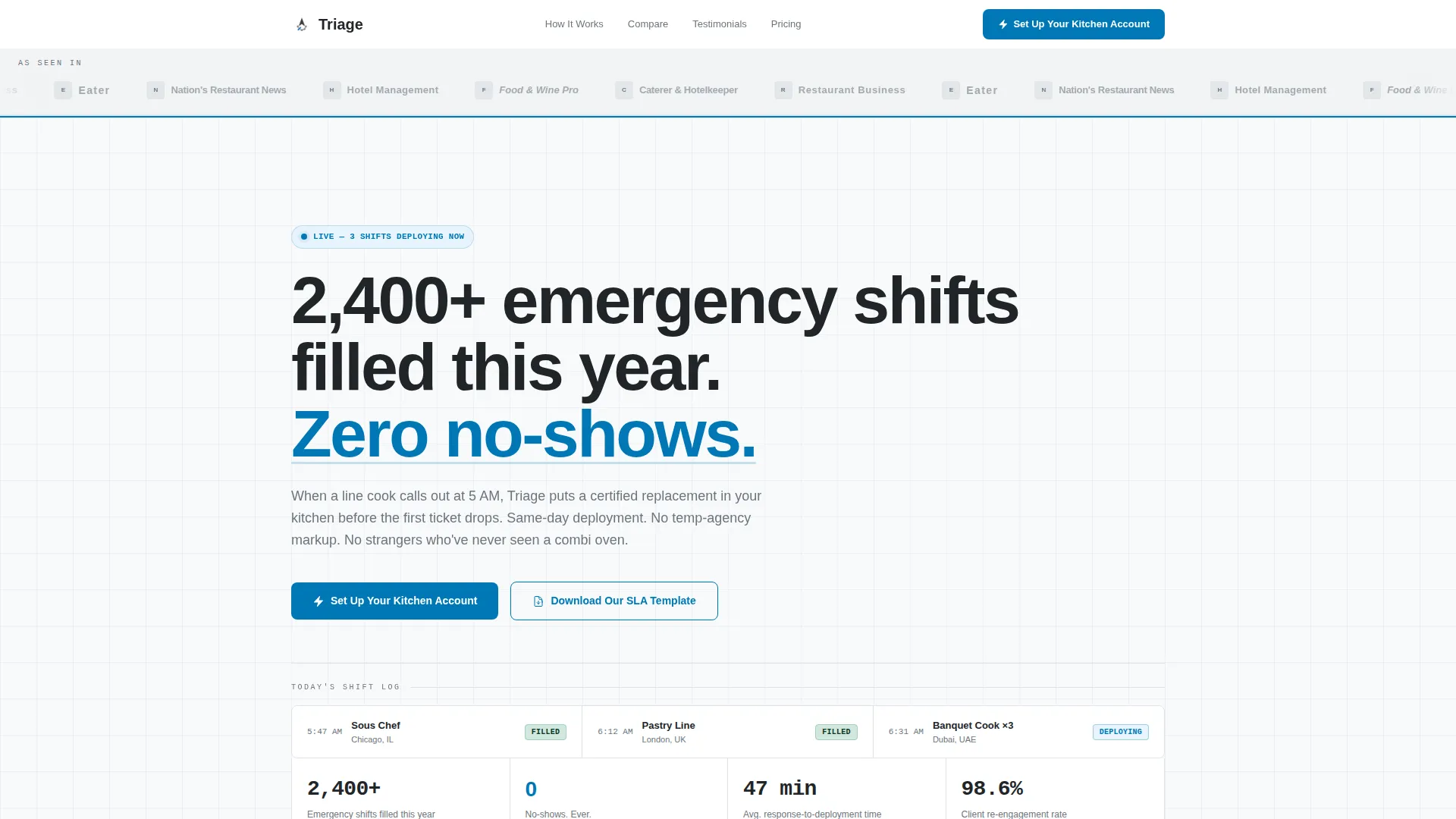 School Emergency Staffing Landing Page Template