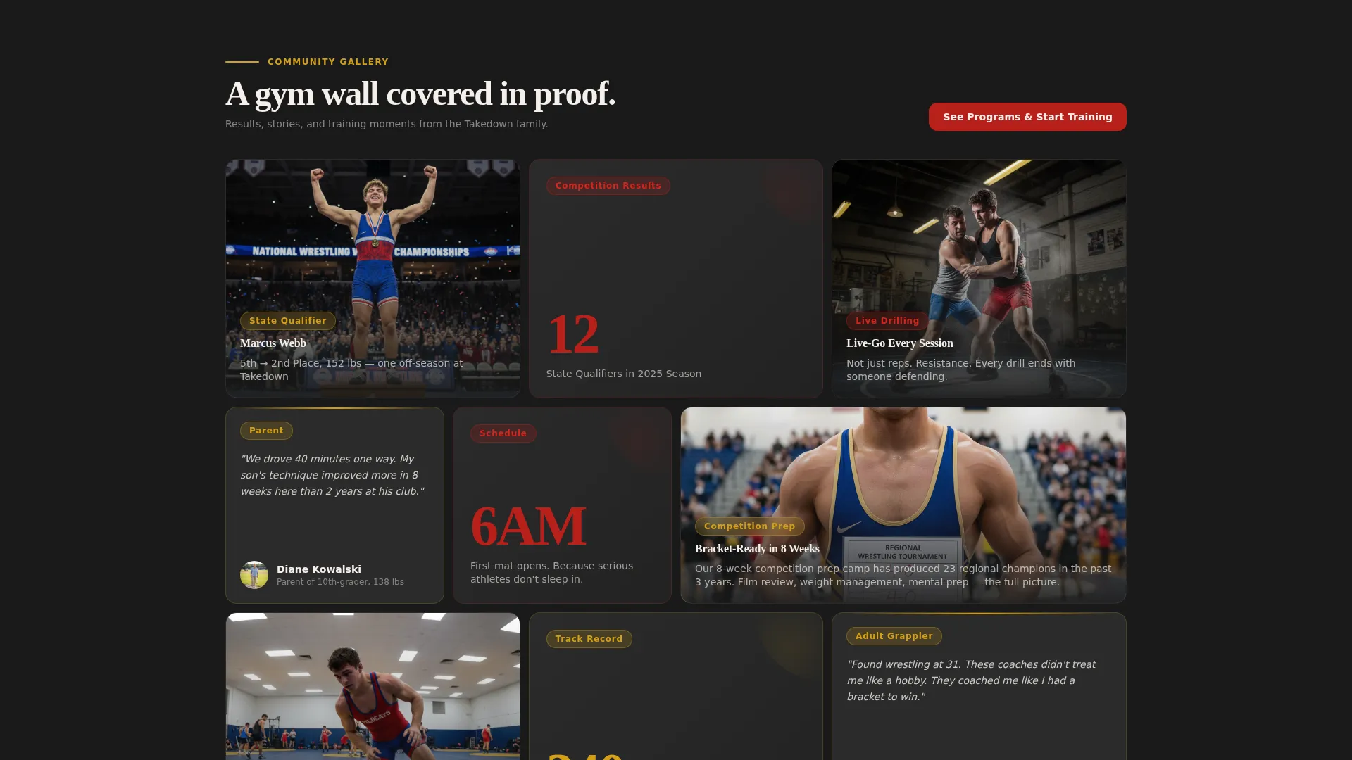 Wrestling Academy Landing Page Template