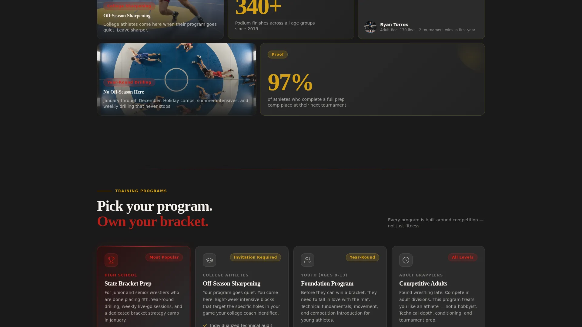 Wrestling Academy Landing Page Template