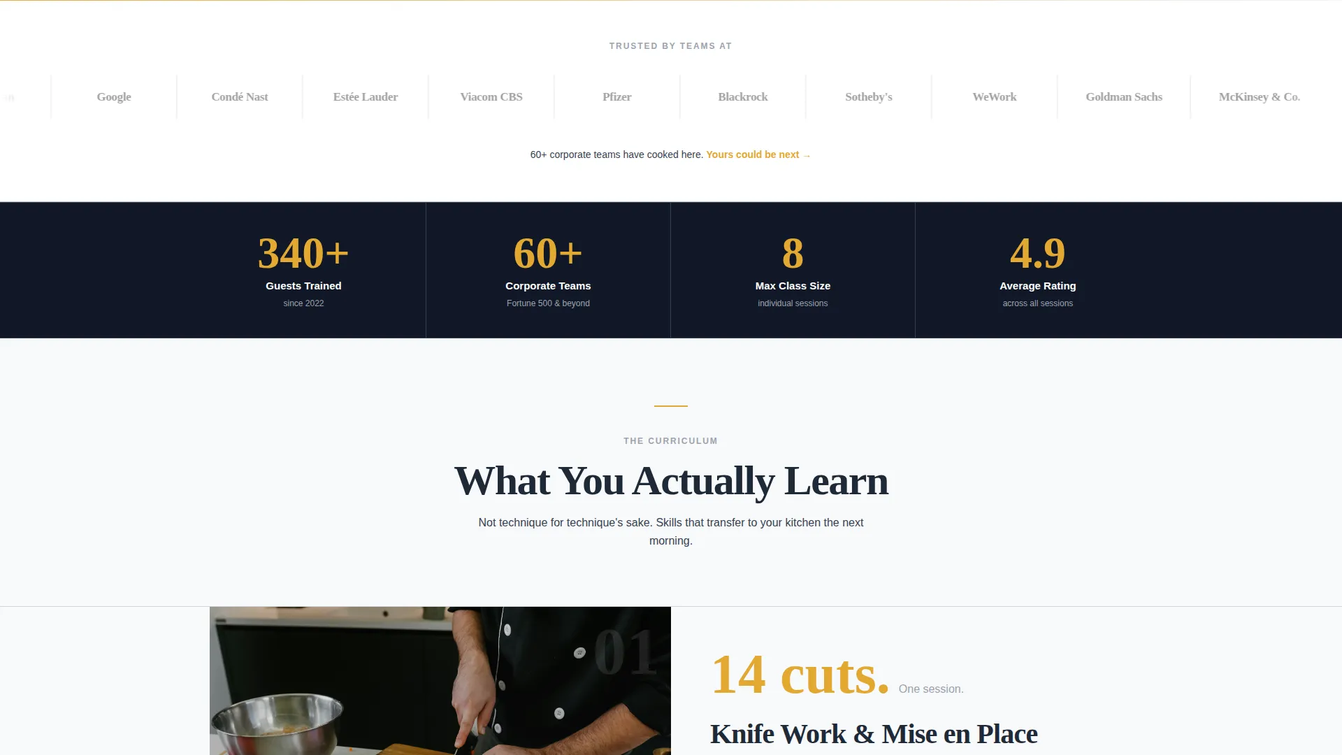 Cooking School Free Estimate Landing Page Template