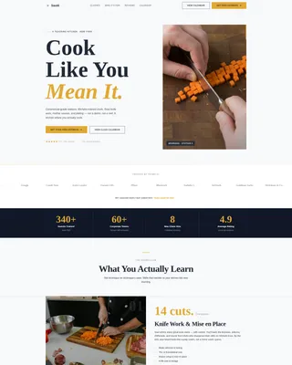 Cooking School Free Estimate Landing Page Template