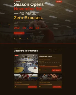 Wrestling Club Landing Page Template