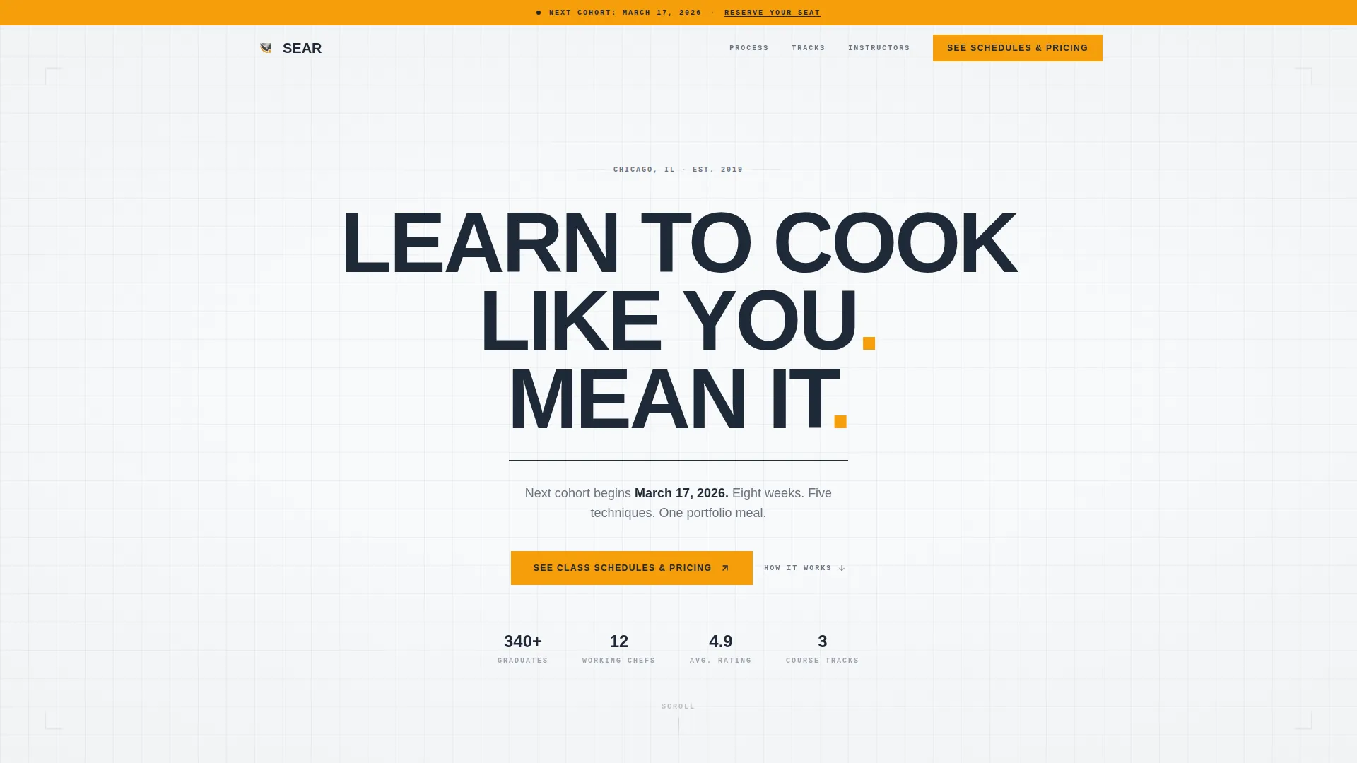 Culinary School Landing Page Template | Corporate Precision