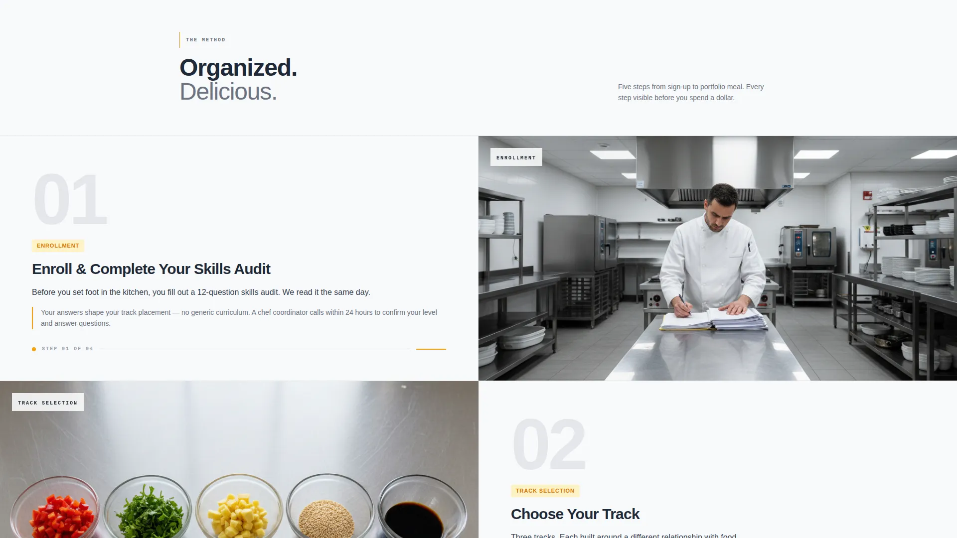 Culinary School Landing Page Template | Corporate Precision