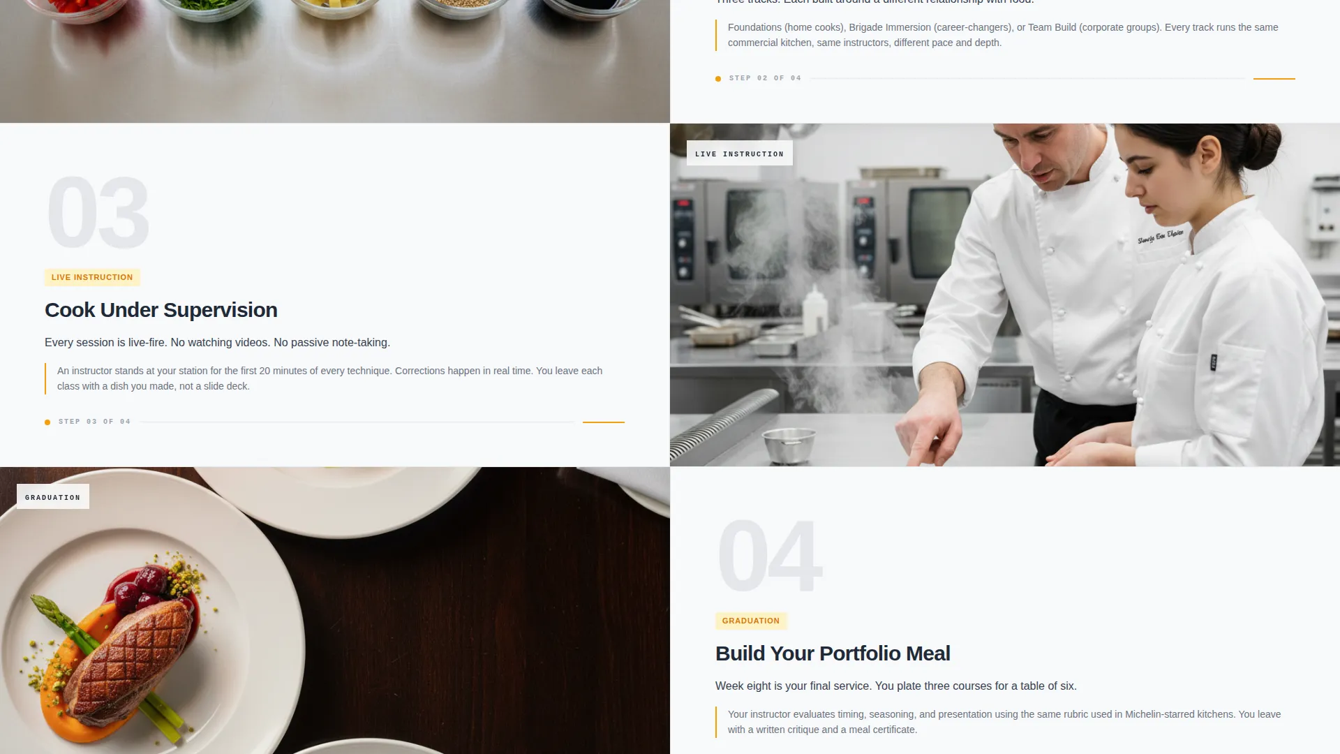 Culinary School Landing Page Template | Corporate Precision