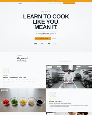 Culinary School Landing Page Template | Corporate Precision