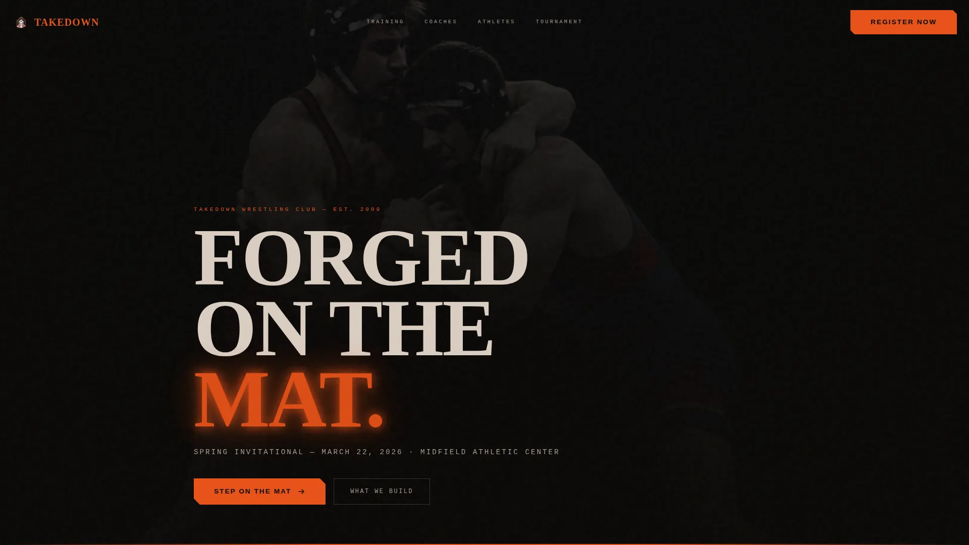 Fierce Wrestling Academy Landing Page Template