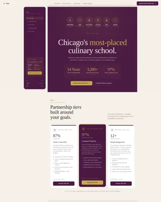 Culinary School Partnership Landing Page Template