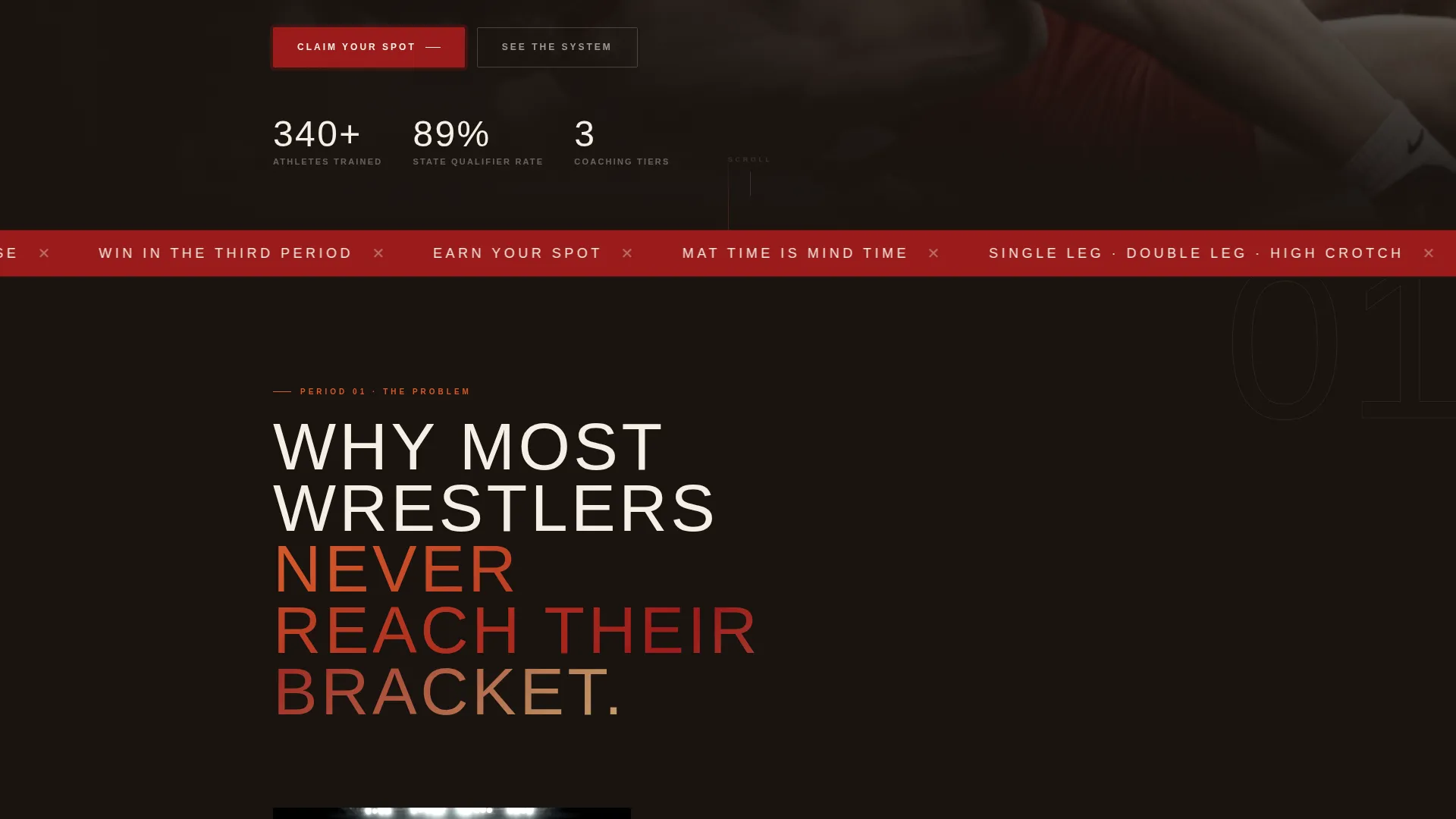 Wrestling Coaching Landing Page Template