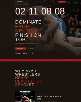 Wrestling Coaching Landing Page Template