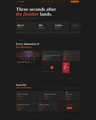 Wrestling Fan Community Bento Grid Landing Page