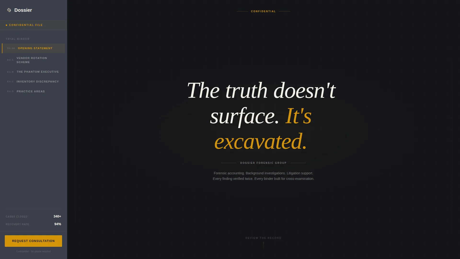 Corporate Investigation Firm Landing Page Template