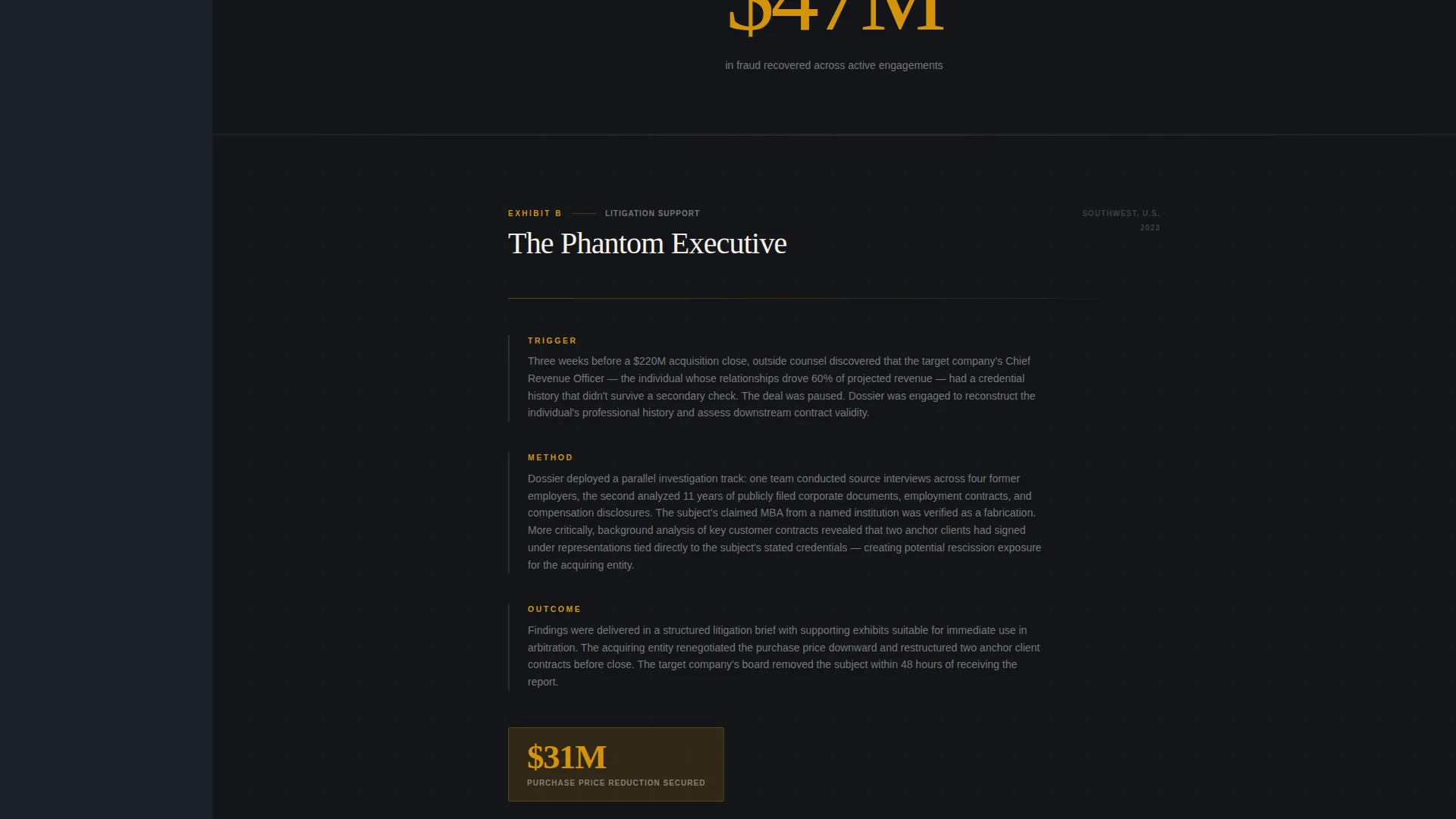Corporate Investigation Firm Landing Page Template