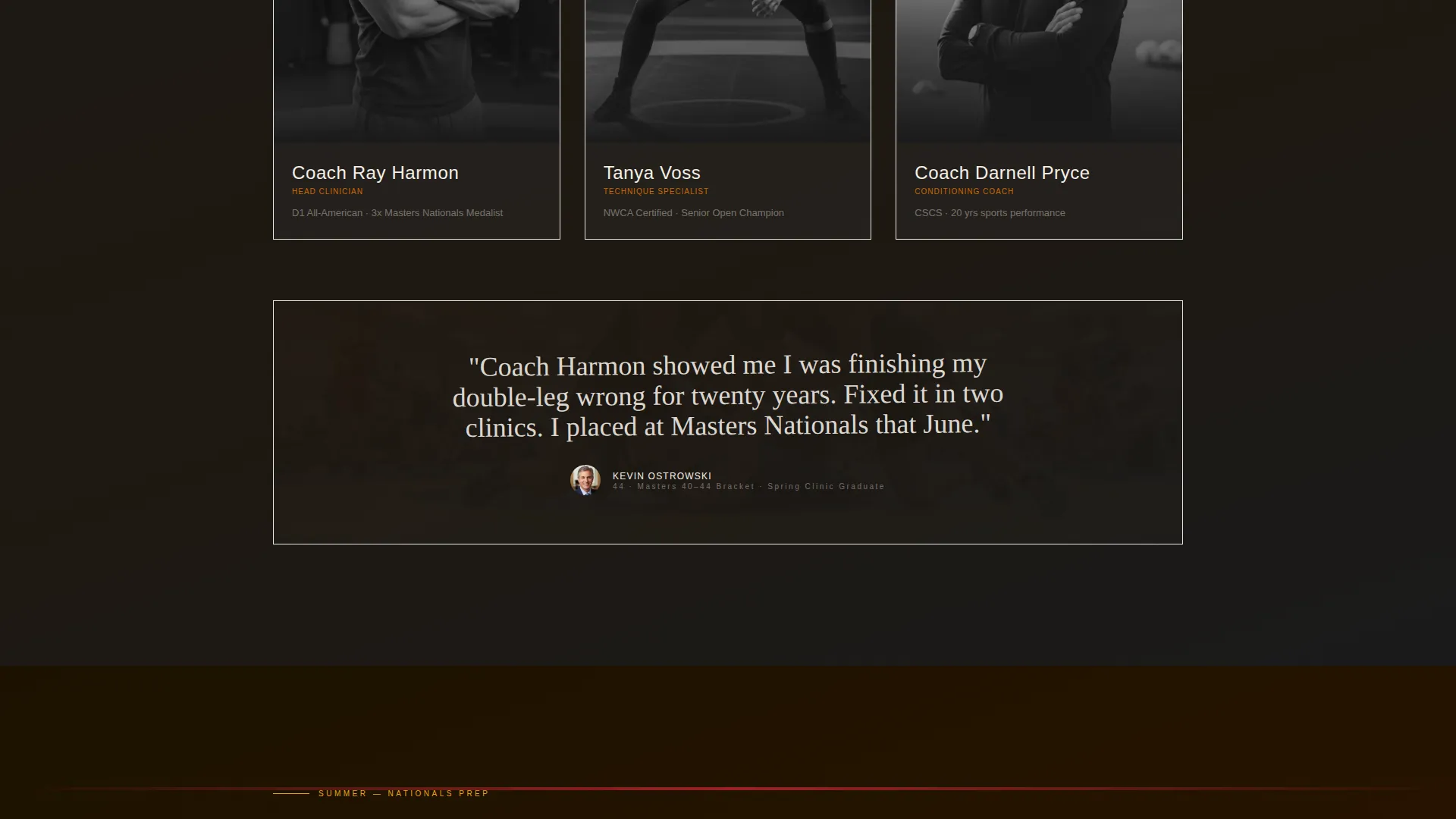 Wrestling Landing Page Template for Masters Programs