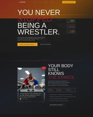 Wrestling Landing Page Template for Masters Programs
