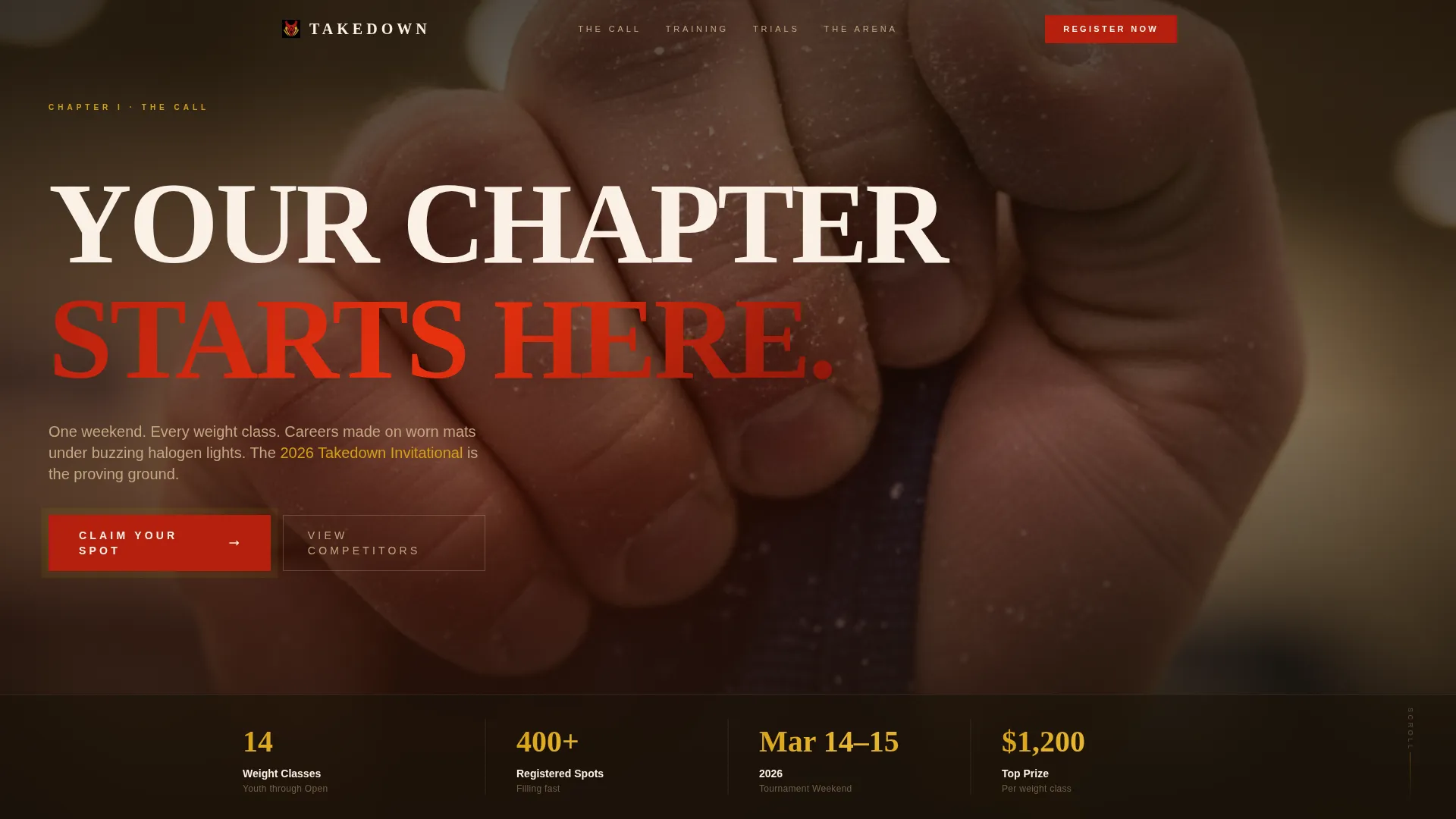 Dominant Grappling Sports Landing Page Template