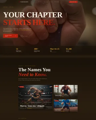 Dominant Grappling Sports Landing Page Template