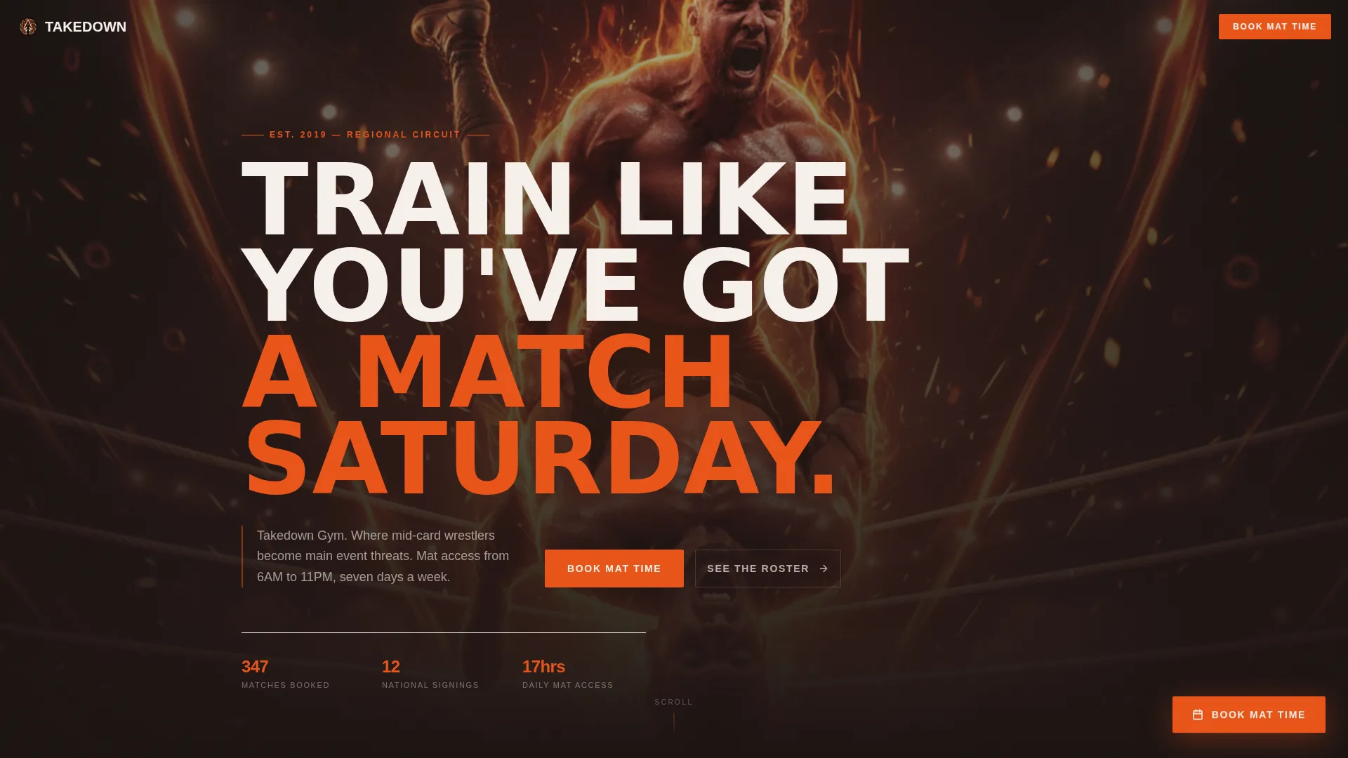 Wrestling Gym Landing Page Template