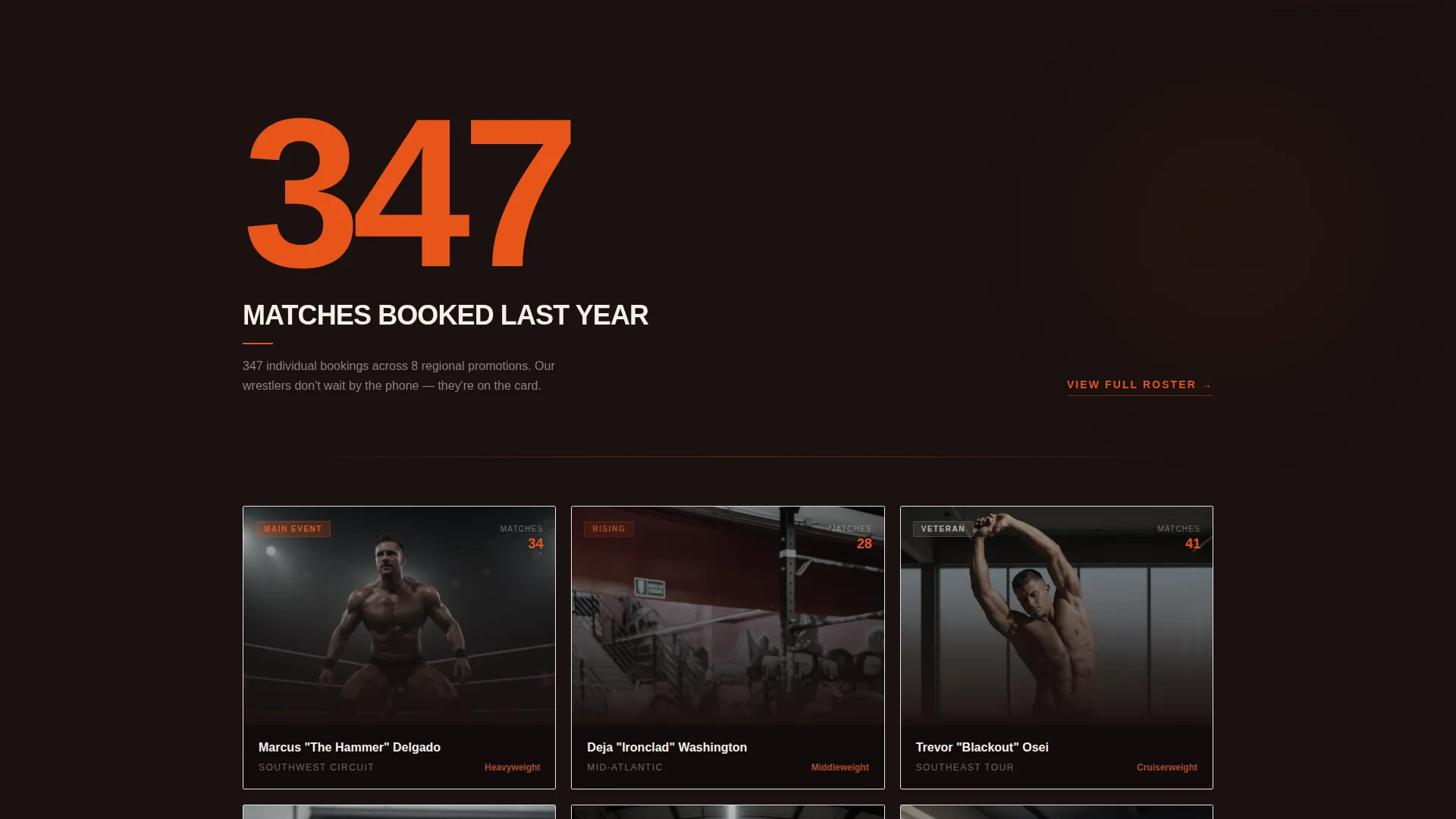 Wrestling Gym Landing Page Template