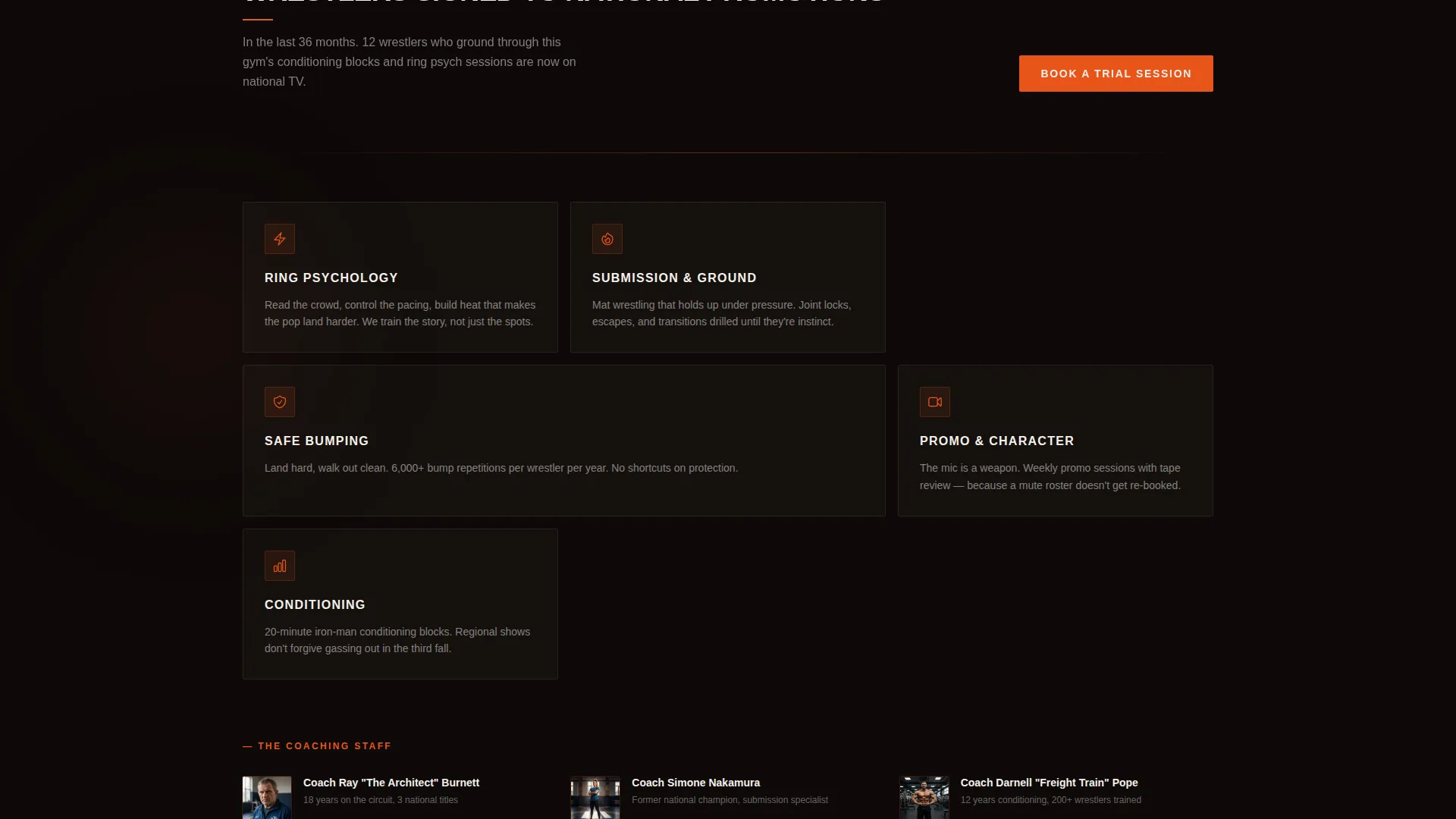 Wrestling Gym Landing Page Template