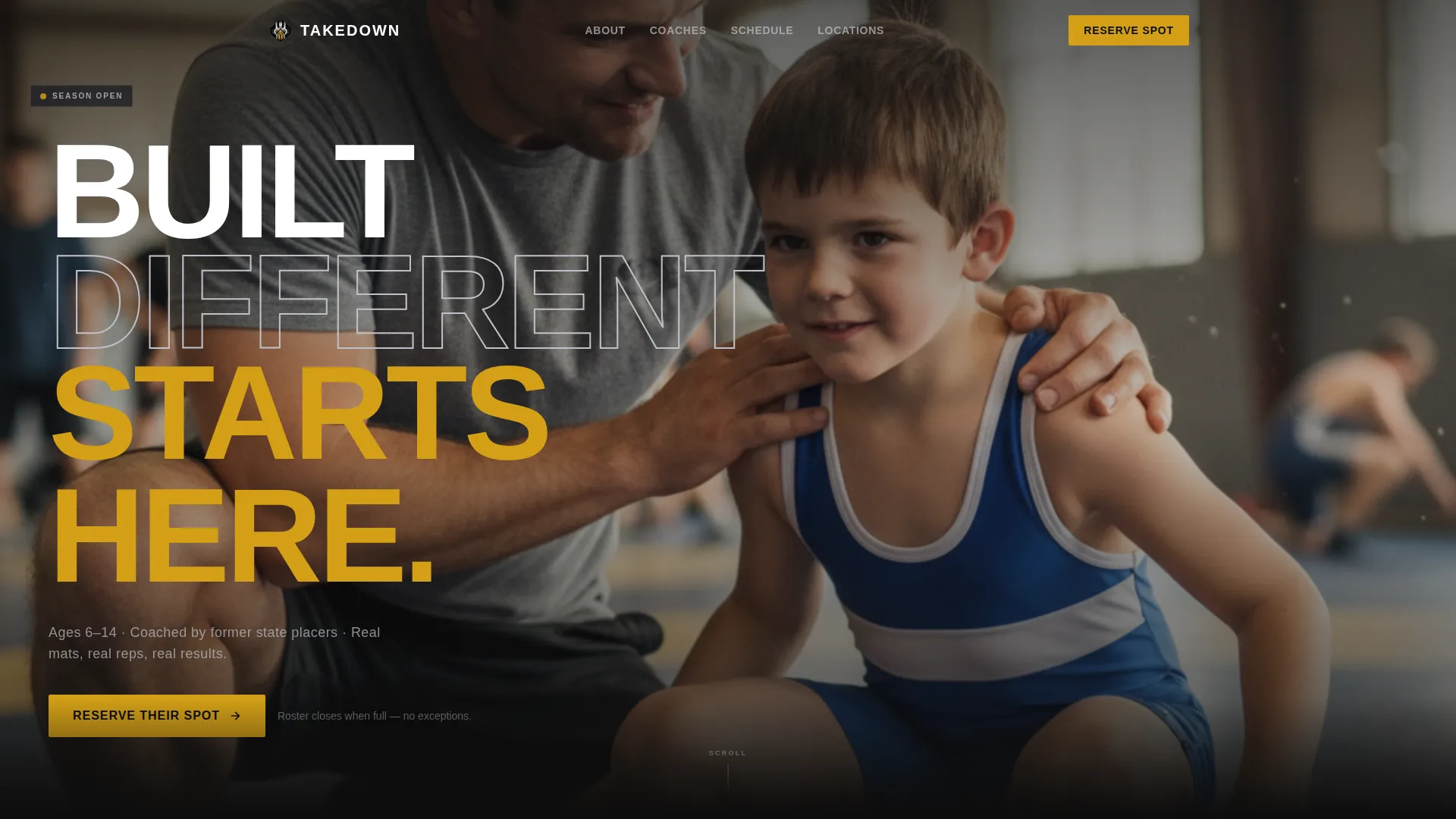 Youth Wrestling League Landing Page Template