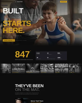 Youth Wrestling League Landing Page Template