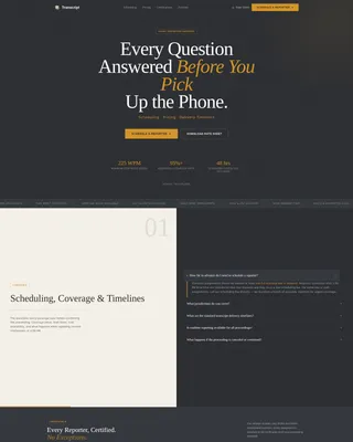 Court Reporter FAQ Landing Page Template