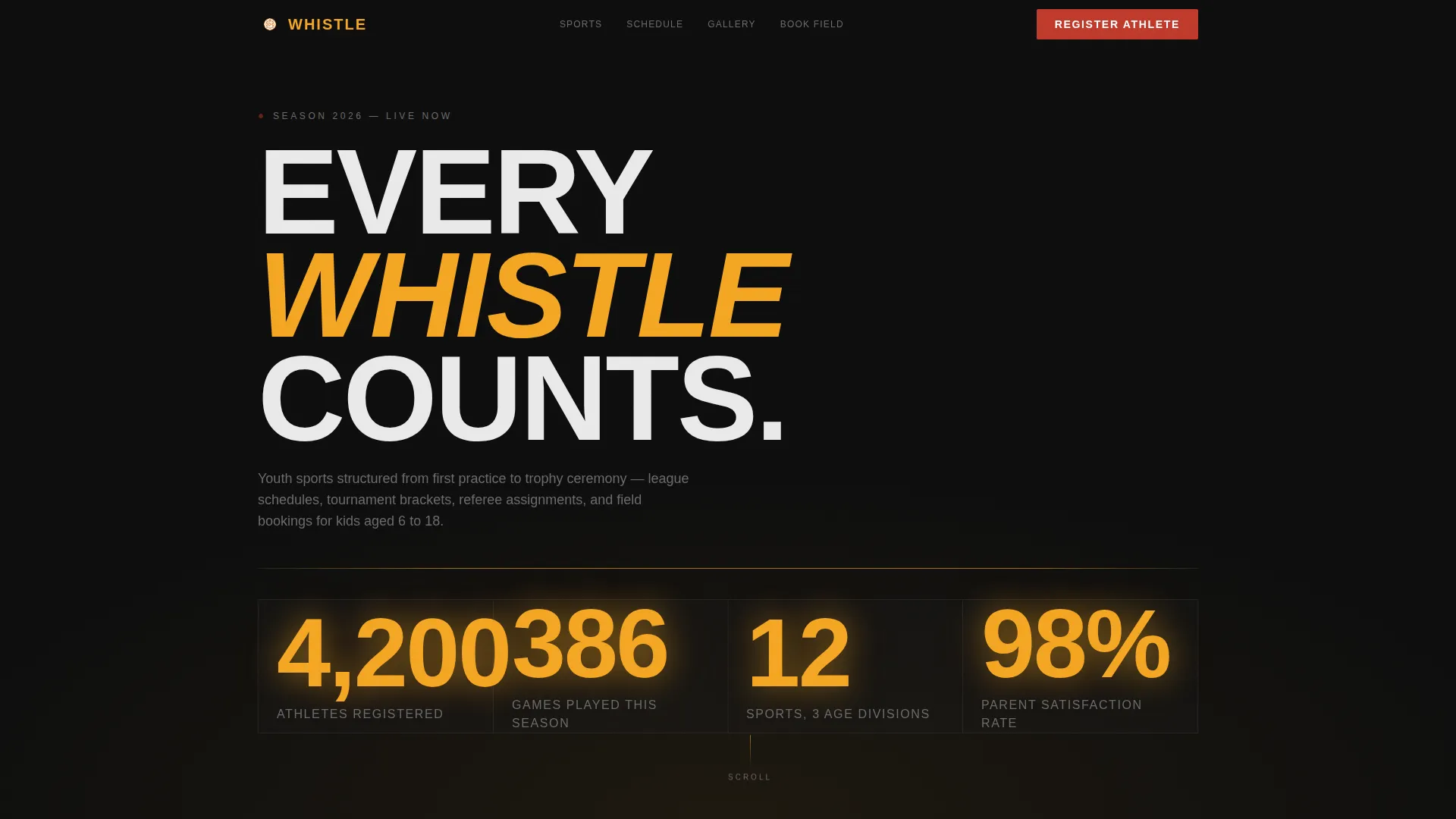 Youth Sports Association Landing Page Template