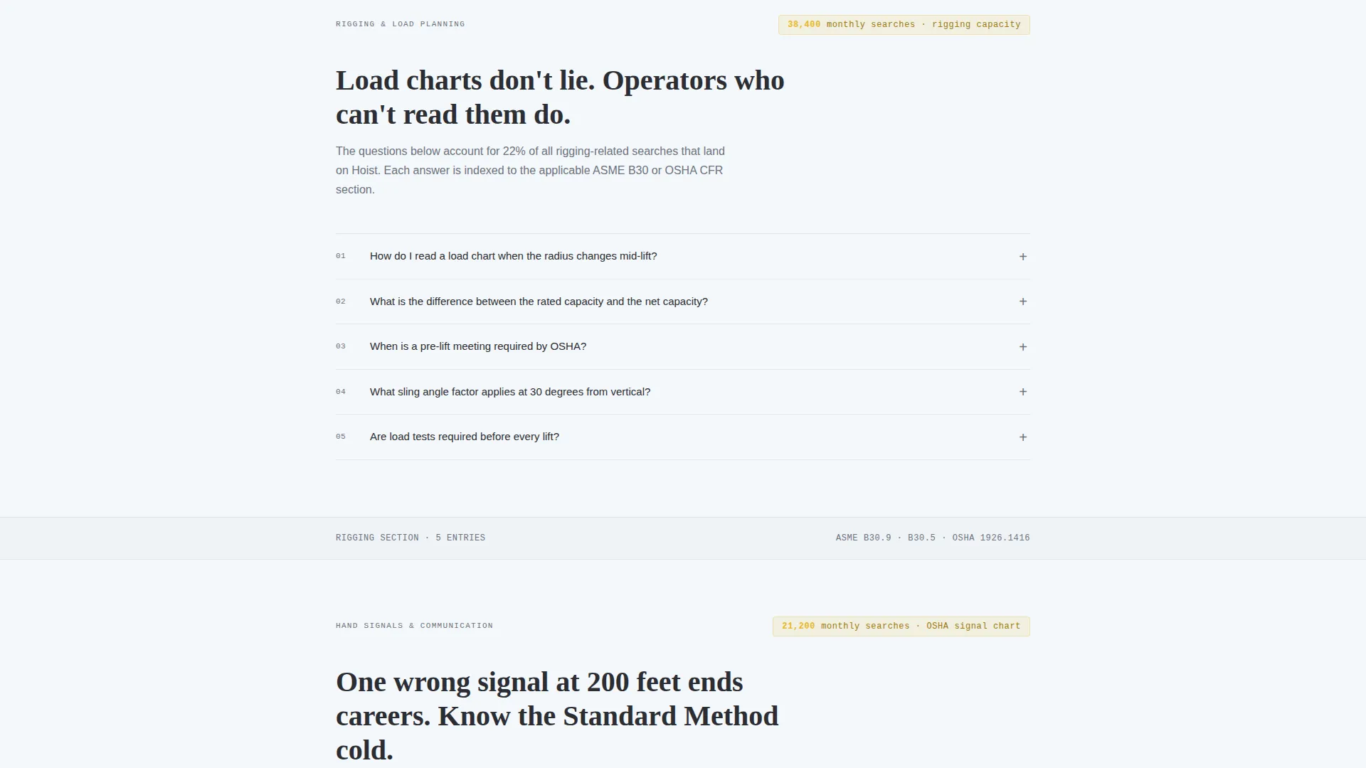 Crane Operator FAQ & Resource Landing Page Template