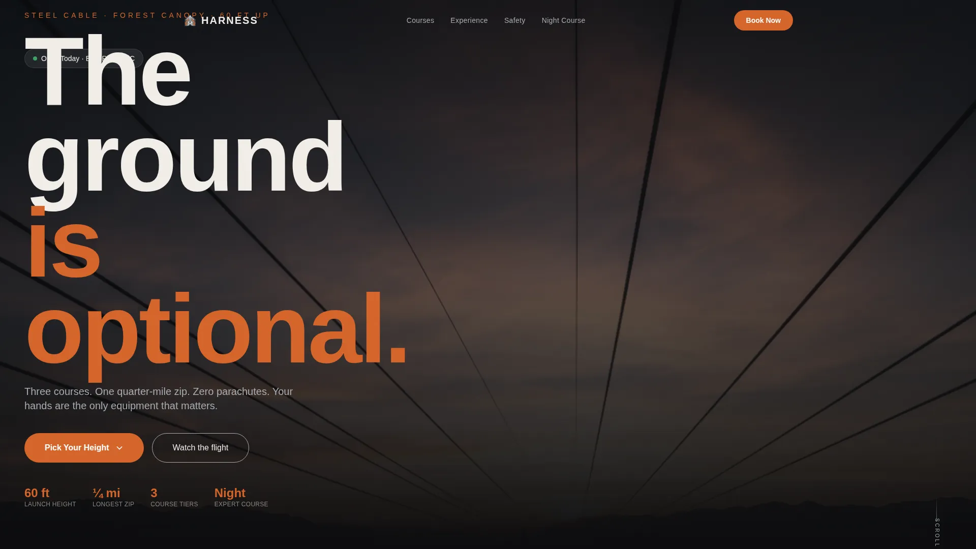 Zip Line Adventure Course Landing Page Template