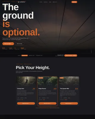 Zip Line Adventure Course Landing Page Template