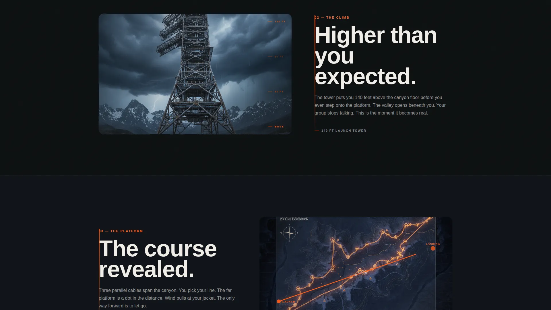 Zip Line Course Landing Page Template