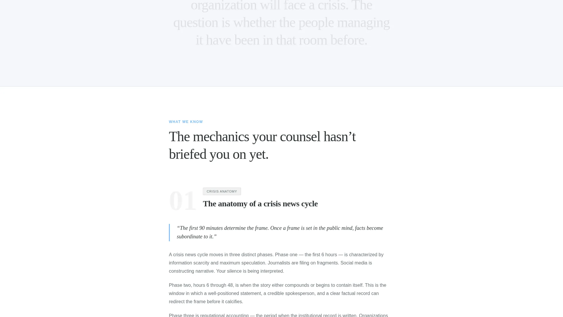 Crisis Communications Consultancy Landing Page Template